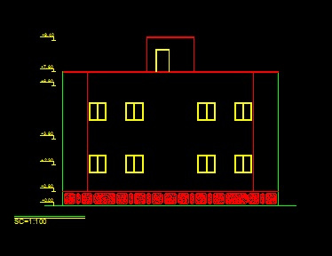 فایل اتوکد نما ساختمان مسکونی 2 طبقه کامل قابل ویرایش