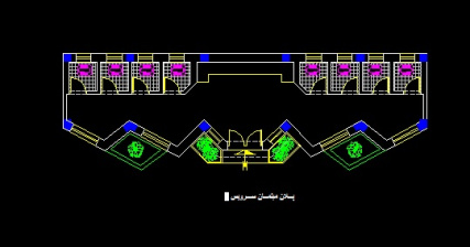 فایل اتوکد پلان معماری سرویس بهداشتی مدرسه با مبلمان کامل قابل ویرایش