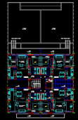 فایل اتوکد پلان معماری تیپ طبقات مجتمع مسکونی 4 طبقه , هر طبقه 4 واحد با مبلمان کامل قابل ویرایش