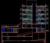 فایل اتوکد برش مجتمع مسکونی 4 طبقه کامل قابل ویرایش