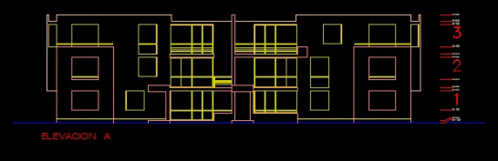 فایل اتوکد نما آپارتمان مسکونی 12 واحدی 3 طبقه با کد ارتفاعی کامل قابل ویرایش