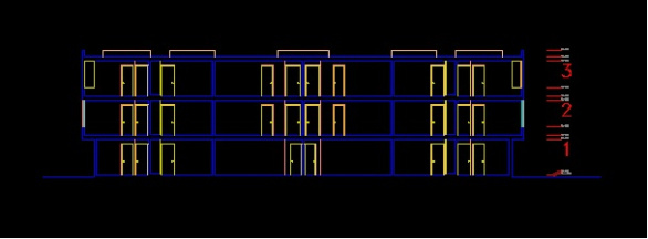 فایل اتوکد برش آپارتمان مسکونی 12 واحدی 3 طبقه با کد ارتفاعی کامل قابل ویرایش
