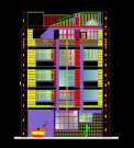 فایل اتوکد نما ساختمان مسکونی 5 طبقه با کد ارتفاعی کامل قابل ویرایش