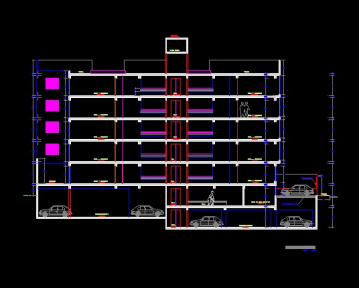 فایل اتوکد برش آپارتمان مسکونی 5 طبقه با کد ارتفاعی کامل قابل ویرایش