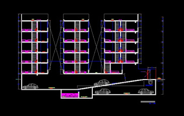 فایل اتوکد برش آپارتمان مسکونی 5 طبقه با کد ارتفاعی کامل قابل ویرایش