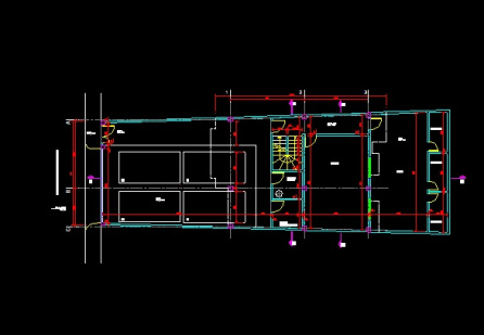 فایل اتوکد پلان معماری طبقه همکف منزل مسکونی 3 طبقه با اندازه گذاری کامل قابل ویرایش