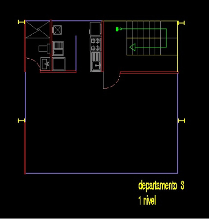 فایل اتوکد پلان معماری طبقه اول آپارتمان مسکونی 6 طبقه با مبلمان کامل قابل ویرایش