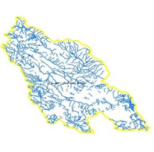 نقشه آبراهه های حوضه آبریز دریاچه های طشک- بختگان و مهارلو