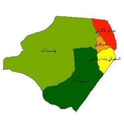 شیپ فایل بخشهای شهرستان زابل