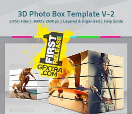 دانلود فایل لایه باز فتوشاپ 3D Box Photo Template V.02