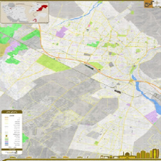 نقشه دقیق و کامل شهر کرج به با جزئیات و کیفیت بالا و کارتوگرافی زیبا به همراه آخرین تغییرات در سایز 100*140