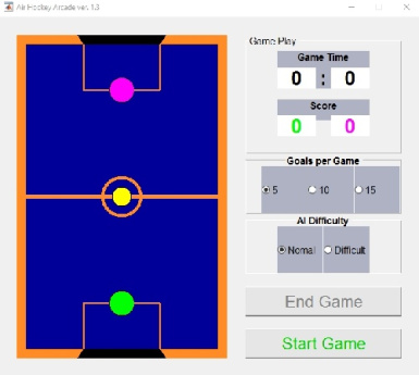 کد متلب بازی Air Hockey (ایر هاکی)