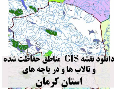 دانلود لایه های GIS کلیه مناطق حفاظت شده محیط زیست و تالاب ها و دریاچه های طبیعی استان کرمان
