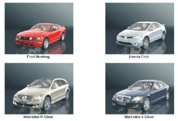 آبجکت 3D  چهار مدل اتومبیل مختلف همراه با تکسچر و متریال با فرمت OBJ (مجموعه ُs1)