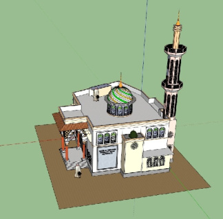 فرم 3بعدی آماده بنای  مذهبی شماره 4 مدلسازی با SketchUp