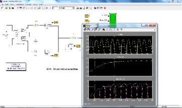 شبیه سازی یکسو ساز تمام موج 24 ولت دی سی (dc)