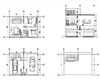 فایل اتوکد طراحی آپارتمان دو خوابه همراه با پلان های دقیق و نما