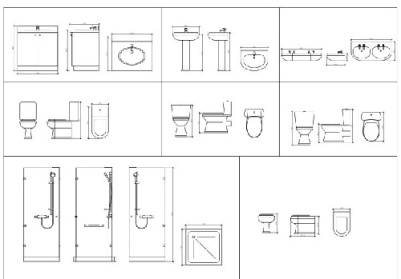 فایل اتوکد آبجکت های طراحی داخلی حمام