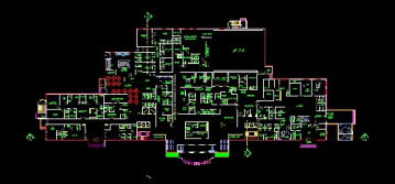 فایل اتوکد طراحی بیمارستان همراه با پلان های برنامه ریزی شده، مقاطع و نماها
