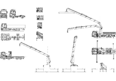 فایل اتوکد آبجکت های ماشین های ساختمان سازی و راهسازی برای استفاده در پلان و مقطع