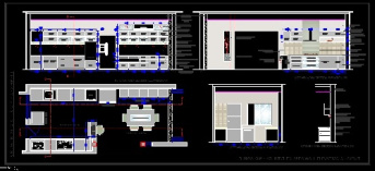 فایل اتوکد طراحی داخلی آشپزخانه (به صورت مبلمان شده)