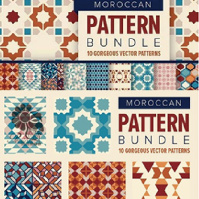 مجموعه وکتور پترن با طرح های متنوع اسلیمی - CM Moroccan Pattern Bundle