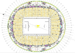 فایل اتوکد طراحی استادیوم ورزشی همراه با پلان
