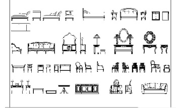 فایل اتوکد آبجکت انواع مبلمان کلاسیک
