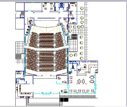 فایل اتوکد طراحی سالن کنسرت همراه با پلان دقیق و اصولی