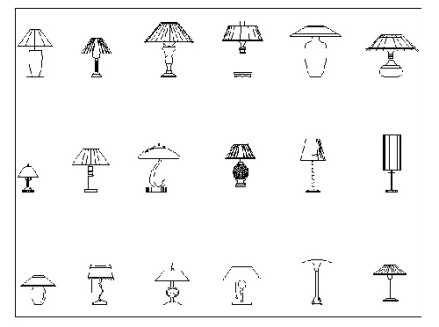 فایل اتوکد آبجکت انواع چراغ رومیزی