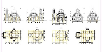 فایل اتوکد طراحی کلیسا همراه با پلان های کامل و دقیق، مقطع و نما