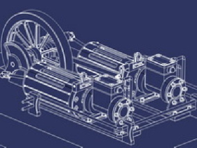 نقشه کامل موتور بخار دوقلو