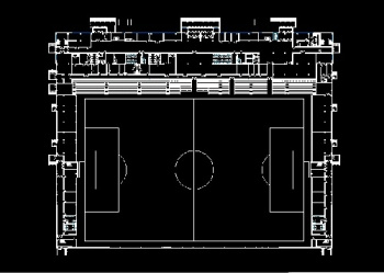 فایل اتوکد طراحی استادیوم فوتبال همراه با پلان دقیق و اجرایی