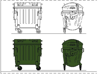 فایل اتوکد آبجکت سطل زباله پلاستیکی